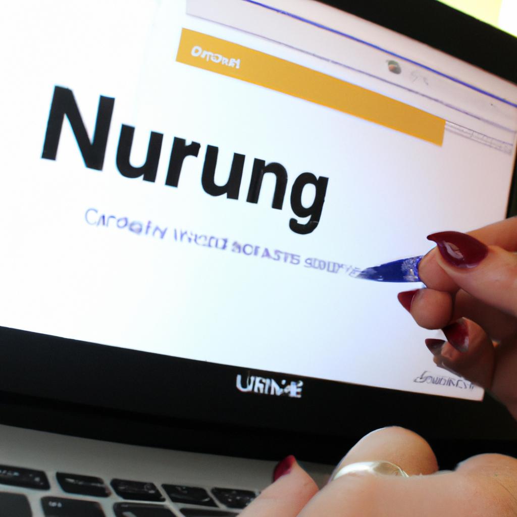 Person studying online nursing degree