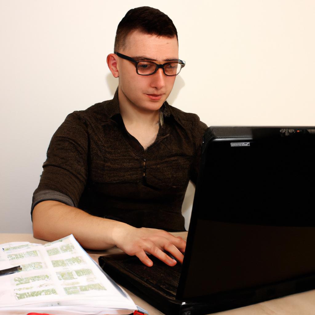 Person studying online business management