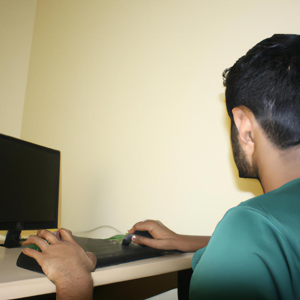 Person studying on a computer